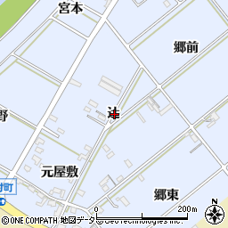 愛知県西尾市新村町辻周辺の地図