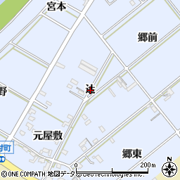 愛知県西尾市新村町（辻）周辺の地図