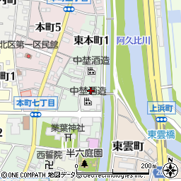 愛知県半田市東本町周辺の地図