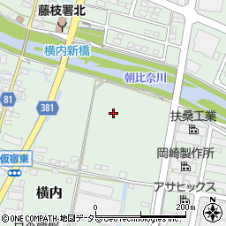 静岡県藤枝市横内周辺の地図