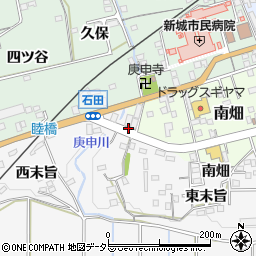 愛知県新城市東末旨周辺の地図