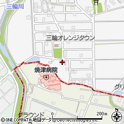 静岡県藤枝市岡部町三輪1387周辺の地図