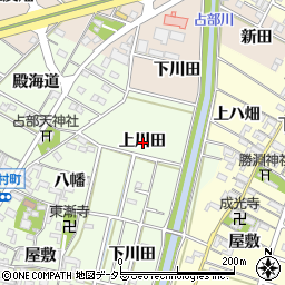 愛知県岡崎市中村町上川田周辺の地図