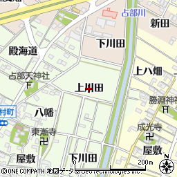 愛知県岡崎市中村町（上川田）周辺の地図