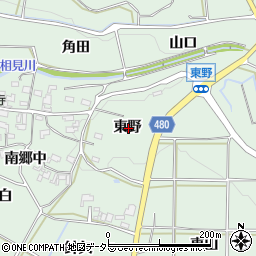 愛知県額田郡幸田町長嶺東野周辺の地図