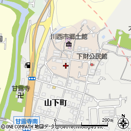 兵庫県川西市下財町周辺の地図