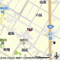 愛知県幸田町（額田郡）坂崎（竹下）周辺の地図