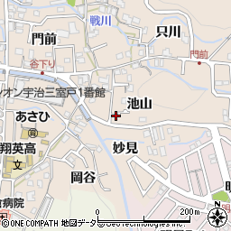 京都府宇治市莵道池山周辺の地図