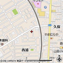 京都府宇治市小倉町西浦4周辺の地図
