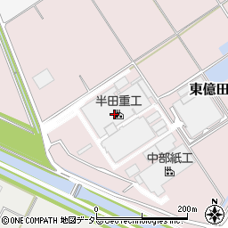 愛知県半田市東億田町周辺の地図