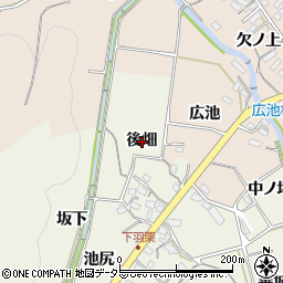 愛知県岡崎市羽栗町後畑周辺の地図