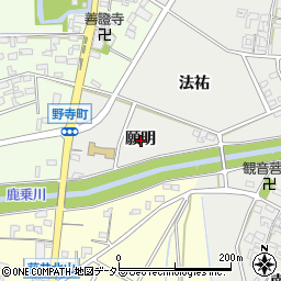 愛知県安城市寺領町願明周辺の地図