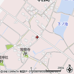 兵庫県加西市中西町周辺の地図