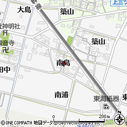 愛知県岡崎市下三ツ木町南島周辺の地図