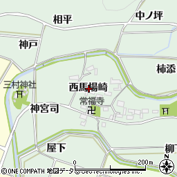 愛知県額田郡幸田町長嶺西馬場崎周辺の地図