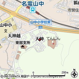 愛知県岡崎市山綱町天神周辺の地図