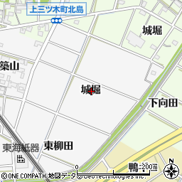 愛知県岡崎市下三ツ木町城堀周辺の地図