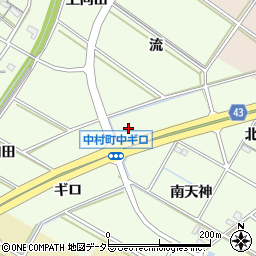 愛知県岡崎市中村町中ギロ周辺の地図