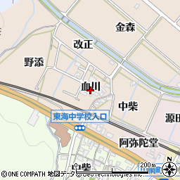 愛知県岡崎市舞木町血川周辺の地図