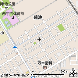 京都府宇治市小倉町（蓮池）周辺の地図
