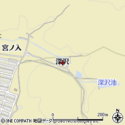 愛知県岡崎市桑谷町深沢周辺の地図