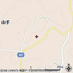 岡山県久米南町（久米郡）山手周辺の地図