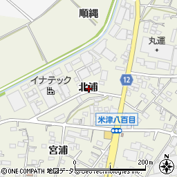愛知県西尾市米津町北浦周辺の地図