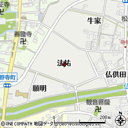 愛知県安城市寺領町法祐周辺の地図
