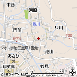 京都府宇治市莵道只川34周辺の地図