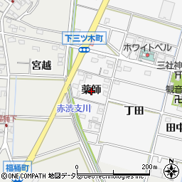 愛知県岡崎市下三ツ木町薬師周辺の地図
