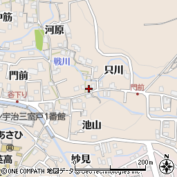 京都府宇治市莵道只川39周辺の地図