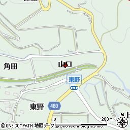 愛知県額田郡幸田町長嶺山口周辺の地図
