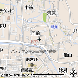 京都府宇治市莵道門前周辺の地図