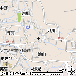 京都府宇治市莵道只川38周辺の地図
