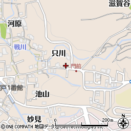 京都府宇治市莵道只川51周辺の地図