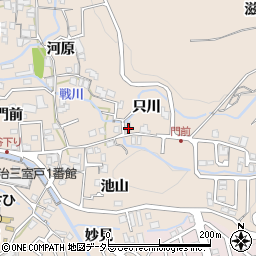 京都府宇治市莵道只川44周辺の地図