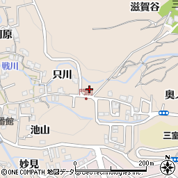 京都府宇治市莵道只川53周辺の地図