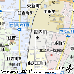 愛知県半田市勘内町34周辺の地図