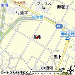 愛知県額田郡幸田町坂崎船附周辺の地図