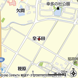 愛知県額田郡幸田町坂崎皇子田周辺の地図