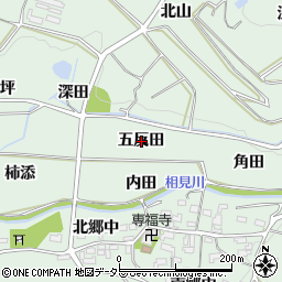 愛知県額田郡幸田町長嶺五反田周辺の地図