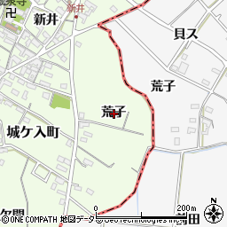 愛知県安城市城ケ入町荒子周辺の地図