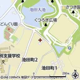 愛知県半田市池田町周辺の地図