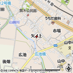 愛知県岡崎市舞木町欠ノ上周辺の地図