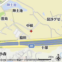 愛知県常滑市多屋中根周辺の地図
