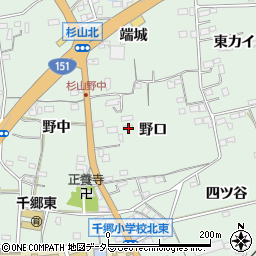 愛知県新城市杉山野口周辺の地図