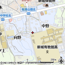 愛知県新城市中野59-1周辺の地図
