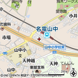 愛知県岡崎市舞木町山中町周辺の地図