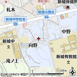 愛知県新城市向野34周辺の地図
