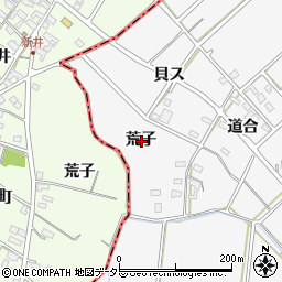 愛知県西尾市南中根町荒子周辺の地図